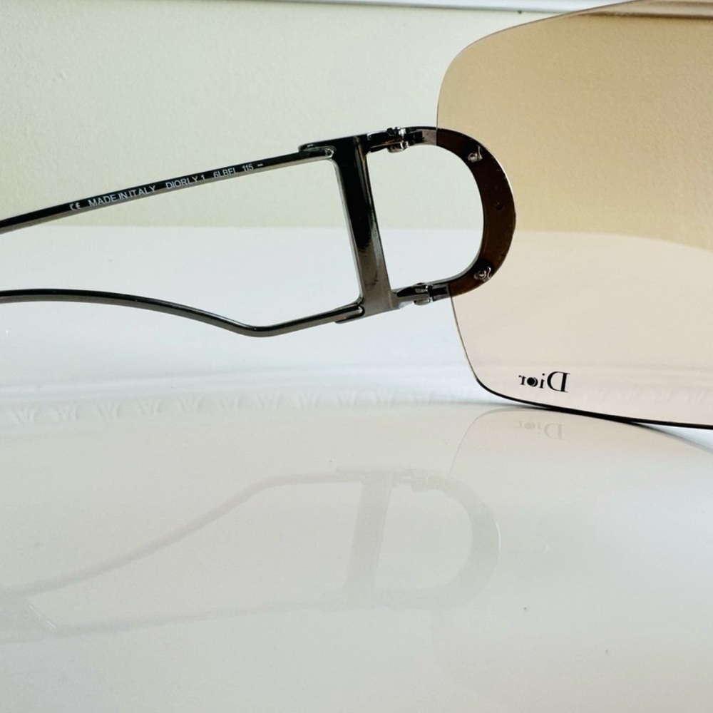 RARE 🧚🏻‍♀️ Vintage Dior Rimless Diorly 1 light brown sunglasses. - Picture 3 of 5